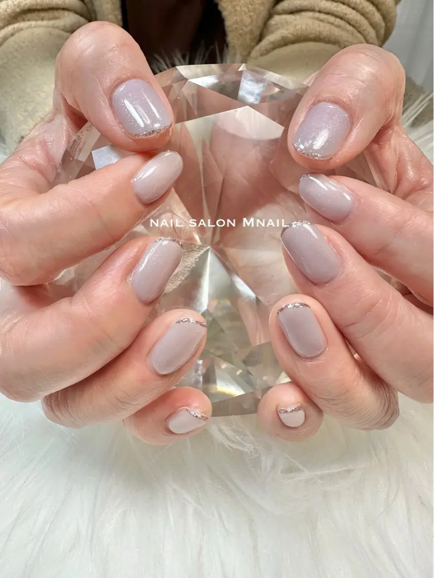 ネイル ラメ(グリッター) パステルネイル パープル Mnail ちひろのネイルデザイン