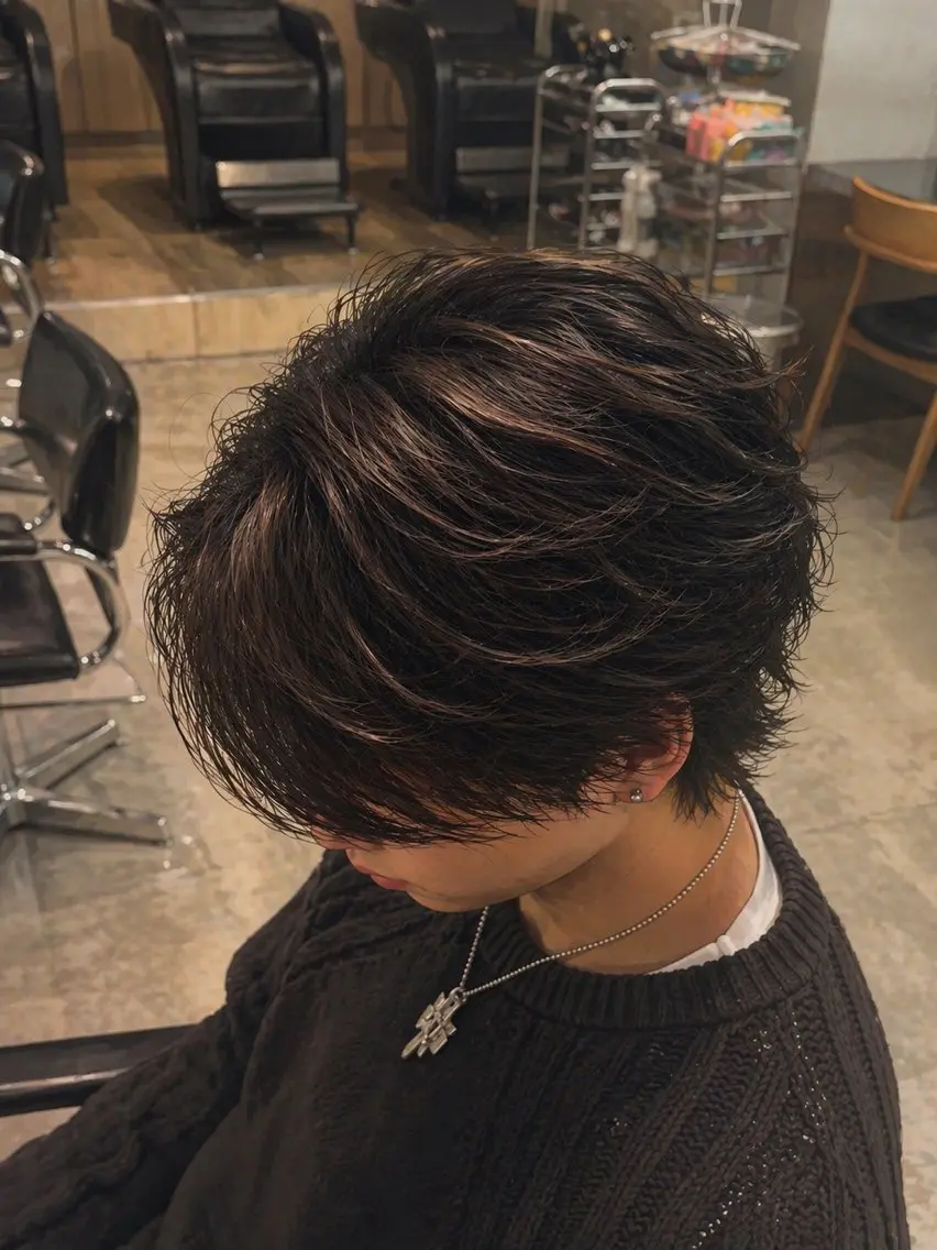 パーマ メンズ カット パーマ fifth天神 安藤冬晴のヘアスタイル