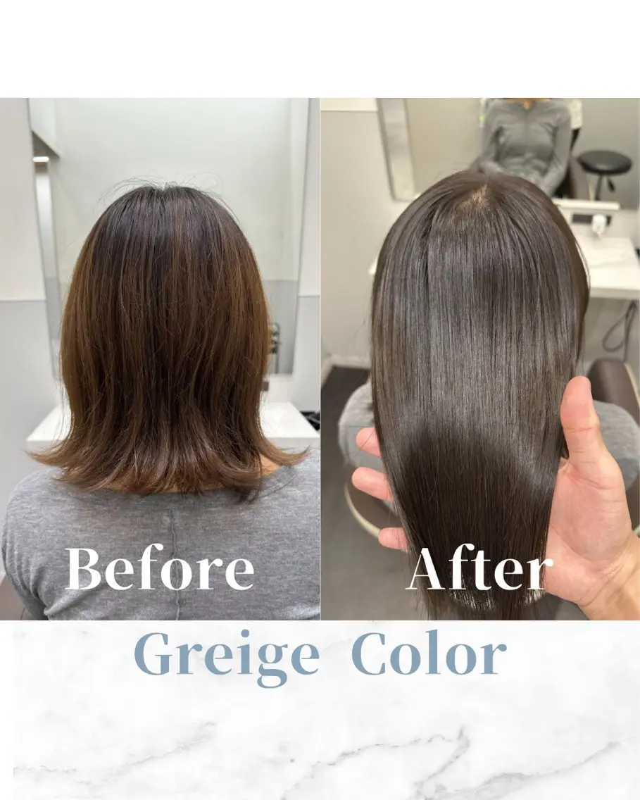 ミディアム カラー ケアカラー 透明感カラー グレージュ 髪質改善 トリートメント カット ヘアカラー トリートメント 【美髪矯正 /髪質改善】RINのヘアスタイル