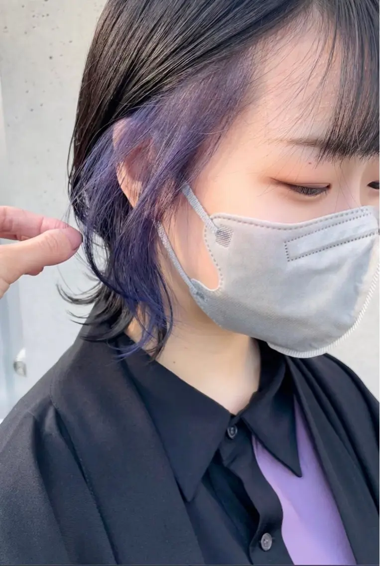 ミディアム カラー インナーカラー インナーカラー 推し ブリーチ 髪質改善のヘアスタイル