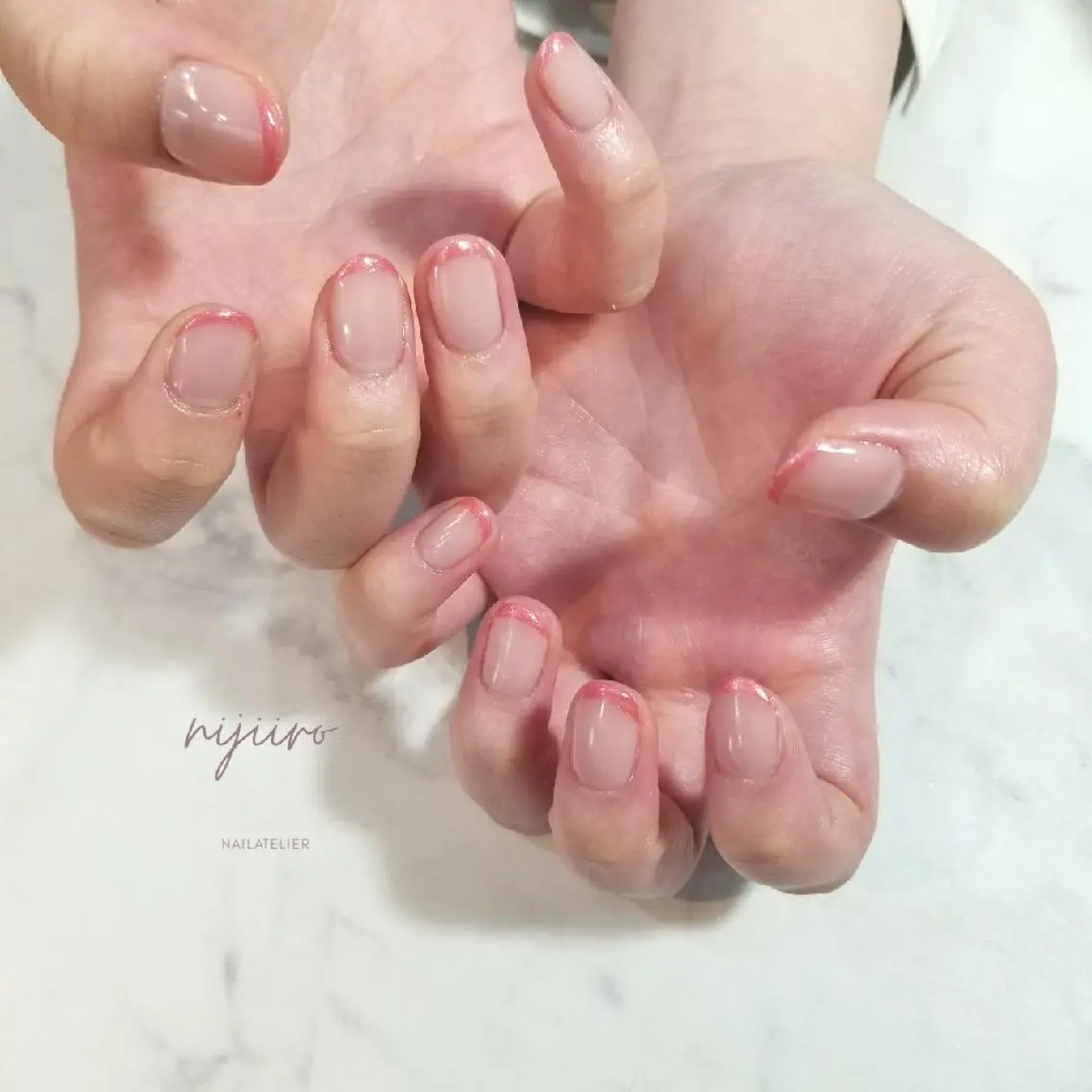 ネイル フレンチネイル ハンドネイル nijiiro🌈 サトウのネイルデザイン