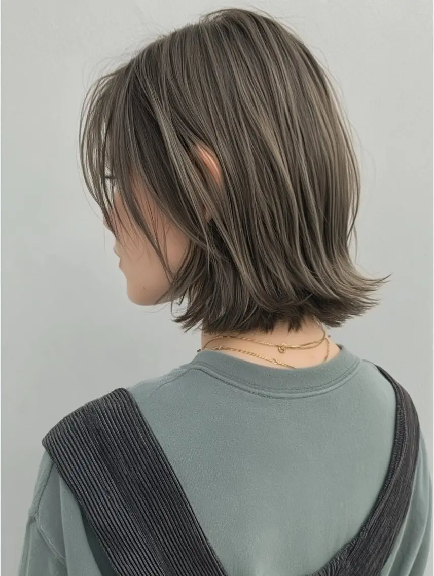 ミディアム カット ヘアカラー トリートメント 松谷 圭のヘアスタイル