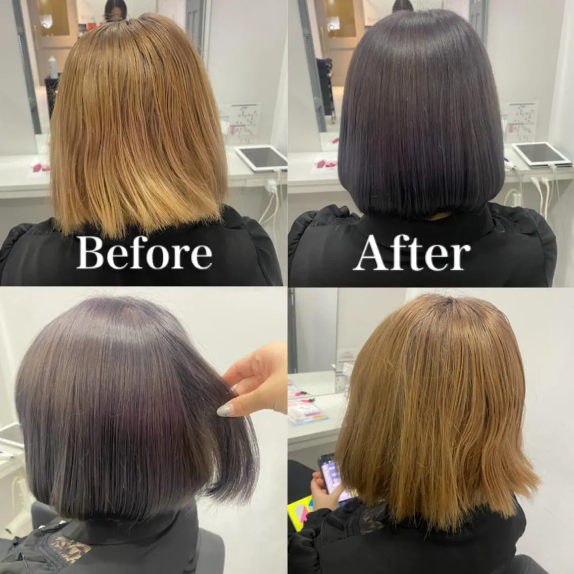 ショート カラー アディクシーカラー アッシュ ブリーチ シルバー シルバーアッシュ カット ヘアカラー トリートメント 髪質改善×矯正🫧 韓国ヘアasamiのヘアスタイル