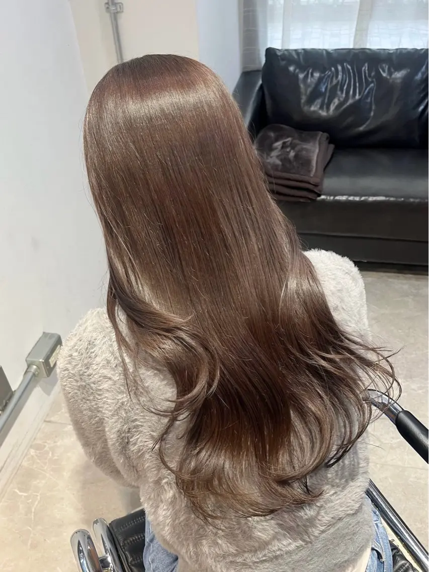ロング カラー ブリーチ ブラウンカラー 透明感カラー ダブルカラー ブリーチなしカラー ヘアカラー トリートメント 透明感カラー/ 池袋/nana 🩰のヘアスタイル