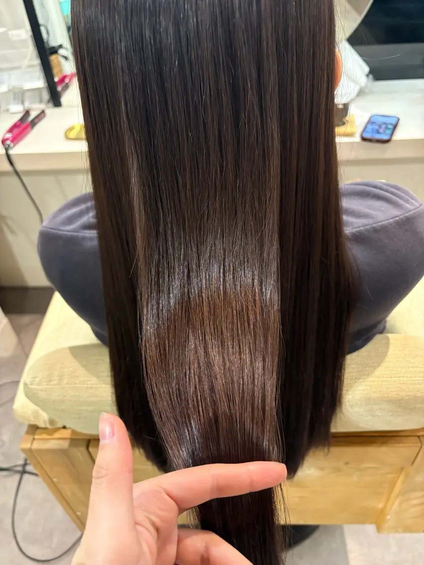 ロング カラー ブリーチ 透明感カラー 柿添 莉央のヘアスタイル