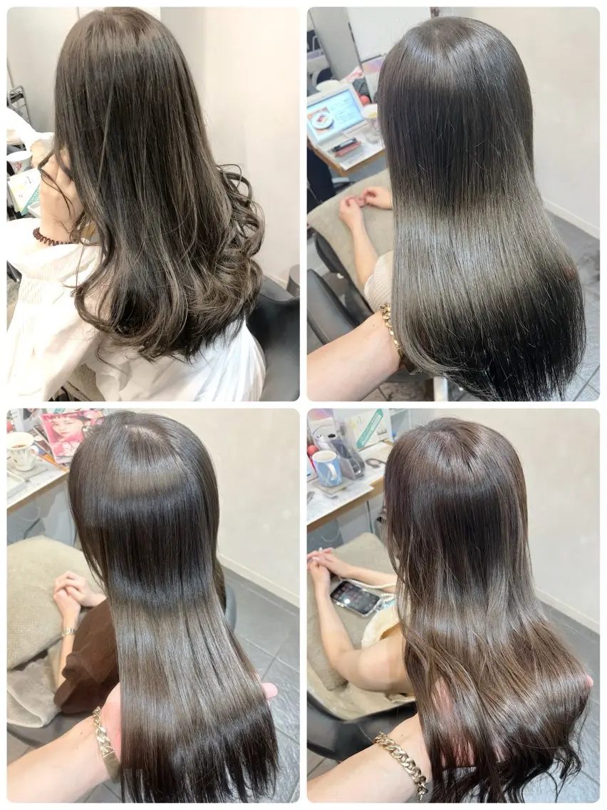 【ブリーチなしダブルカラー】+トリートメント炭酸スパ(イルミナカラーorアディクシーカラー可)透明感カラー/赤み消しの写真