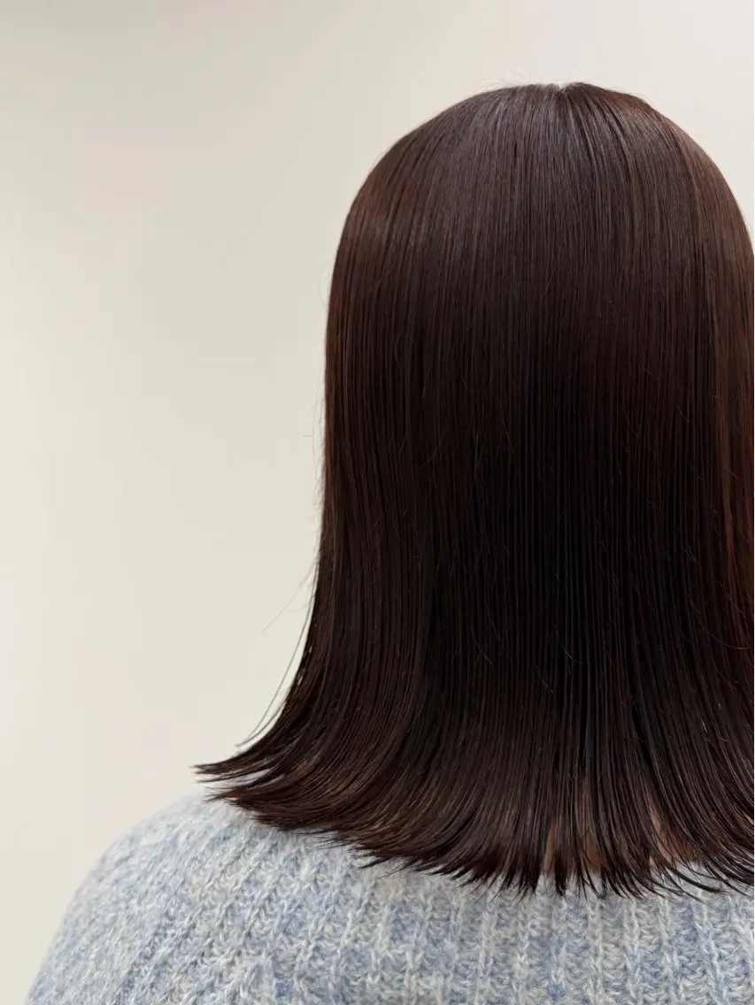 ミディアム ピンクブラウン 韓国風🇰🇷 MAAYAのヘアスタイル