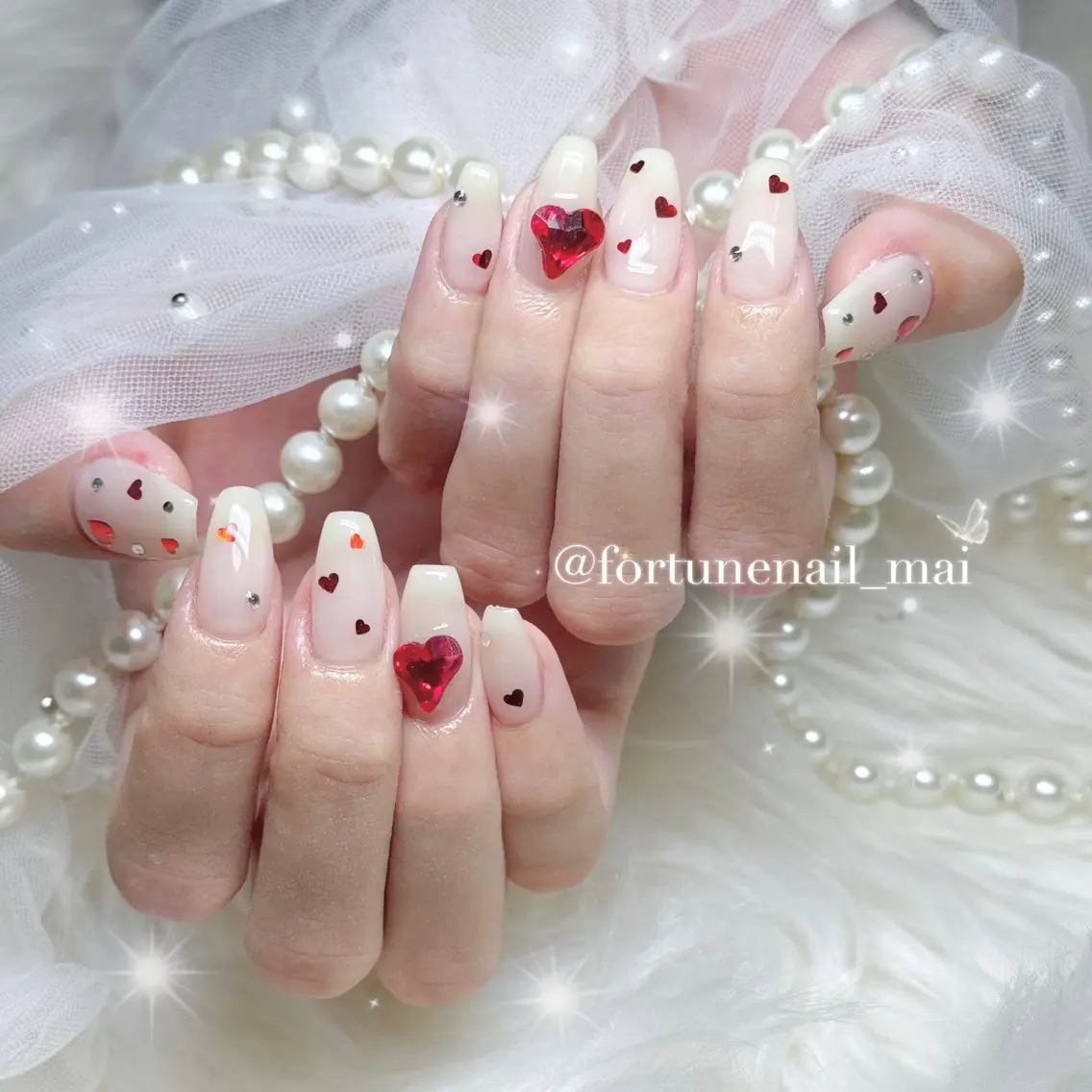 ネイル ハート ハンドネイル 🎀Mai 🎀のネイルデザイン