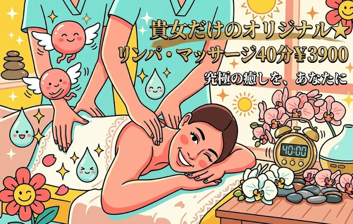 貴女だけのオリジナル★リンパ・マッサージ40分￥3900の写真