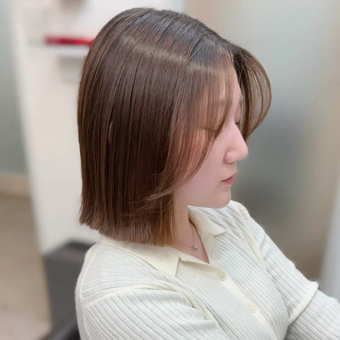 ショート カット ヘアカラー トリートメント たぴ。ぱつっとボブ/ つや髪🍒髪質改善のヘアスタイル