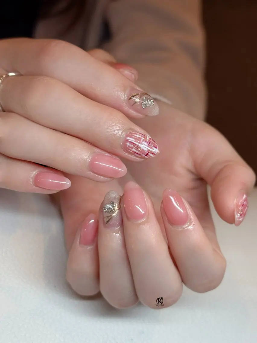 ネイル チークネイル ドット フレンチネイル グラデーション ハート ハンドネイル Ruby Nail 霞ヶ関店のネイルデザイン