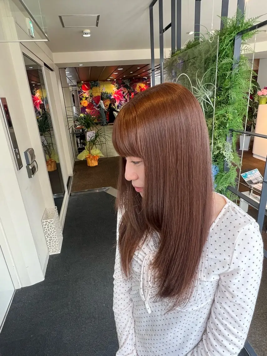 セミロング ヘアカラー 高田 羊真のヘアスタイル