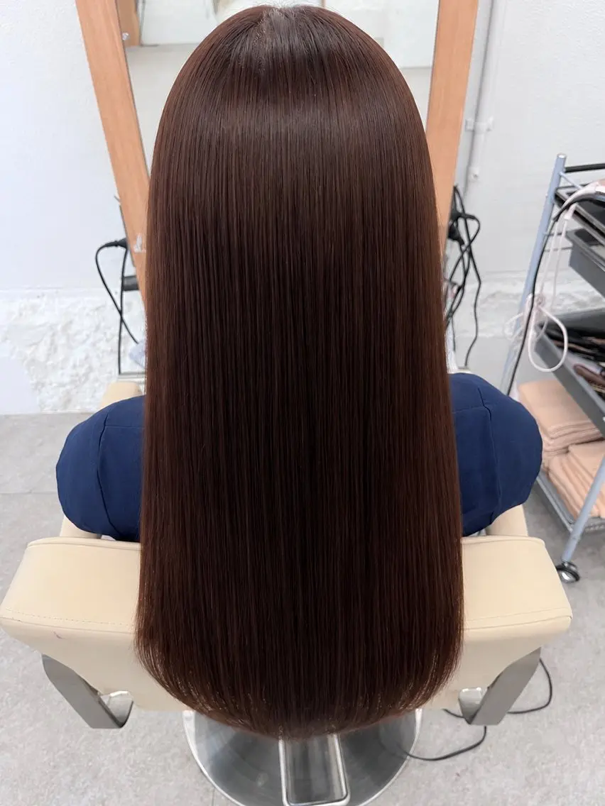 ロング カラー パーマ ヘアカラー 縮毛矯正 縮毛矯正 / 透明感カラー首藤大翔のヘアスタイル