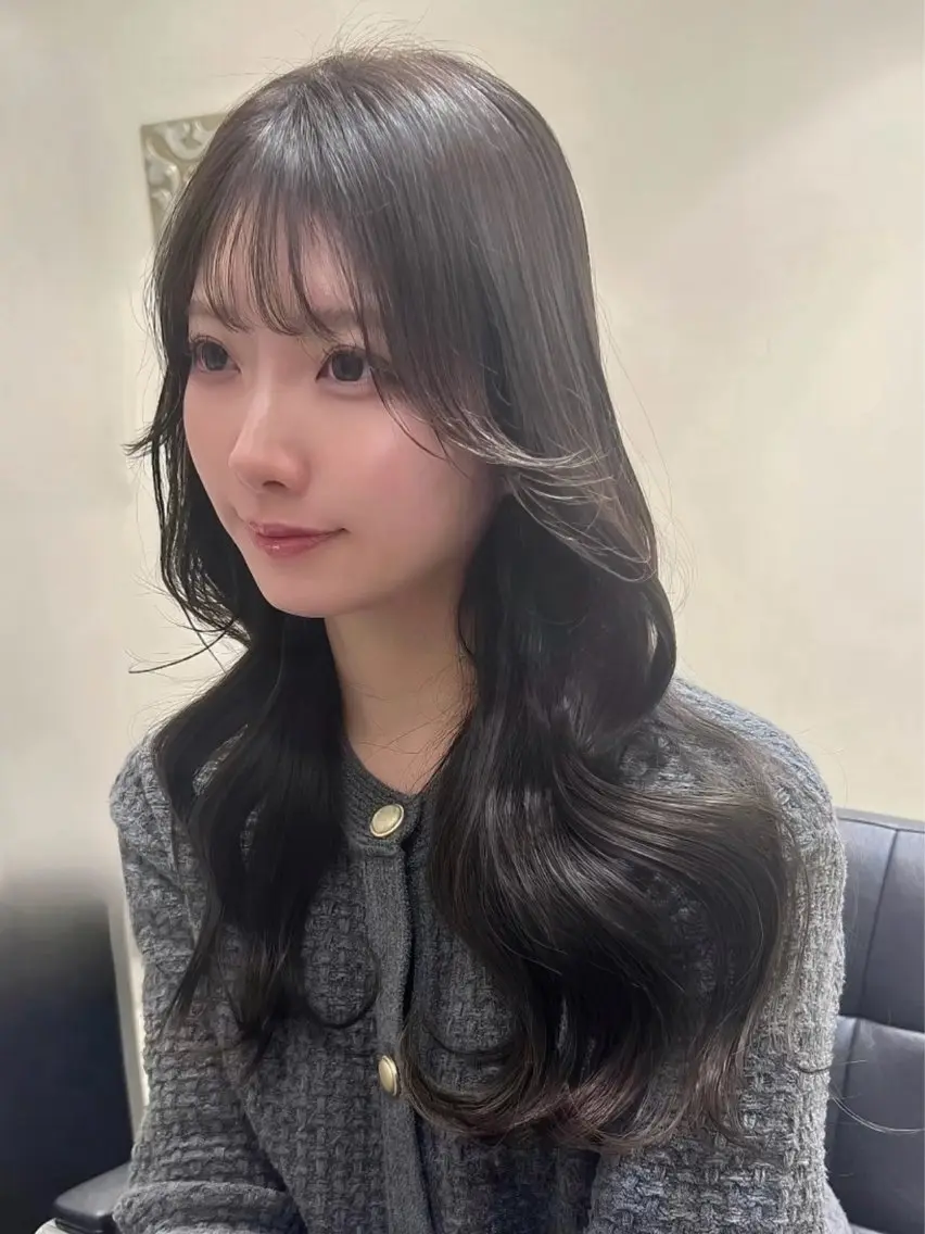 ロング カラー ブラウンカラー チョコレートブラウン 透明感カラー ヘアカラー トリートメント 髪質改善×透明感カラ ー/新宿/SHOKIのヘアスタイル