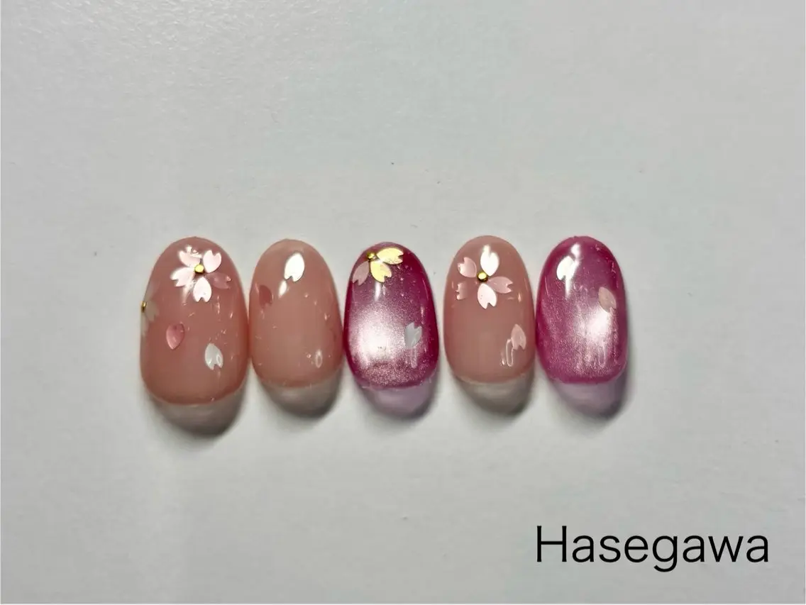 ネイル 桜ネイル ハンドネイル DROP 長谷川のネイルデザイン