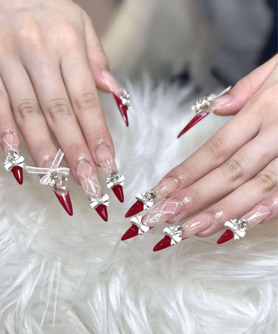 ネイル チークネイル 長さ出し フットネイル マグネットネイル 持ち込み ハンドネイル ANH NAIL ゴテゴテ専門店💎のネイルデザイン