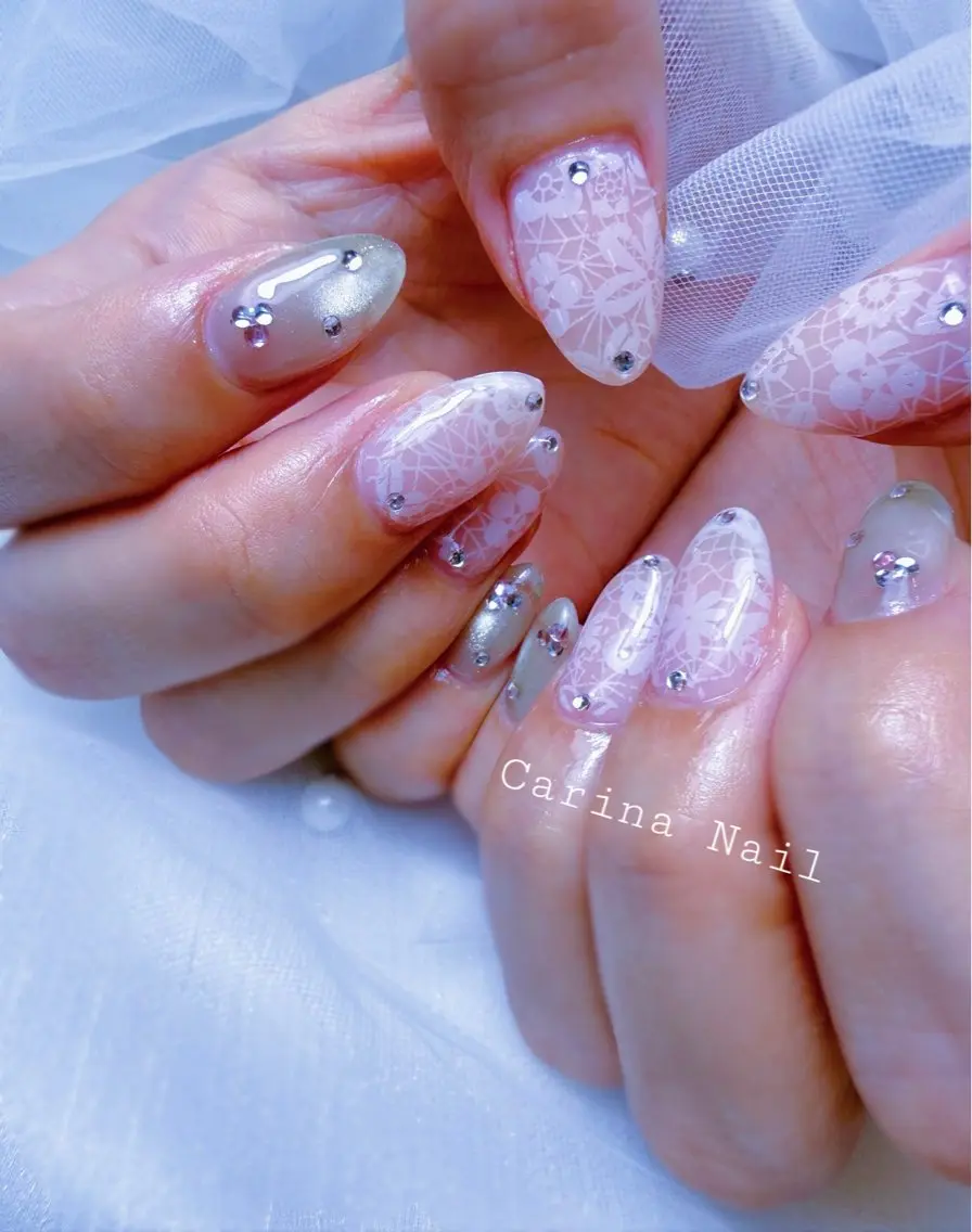 ネイル レース ストーンネイル Carina Nailのネイルデザイン