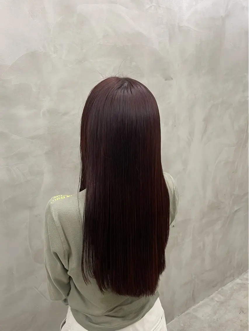 ロング カラー ケアカラー レッドカラー メンズカット パーマ[佐橋]のヘアスタイル