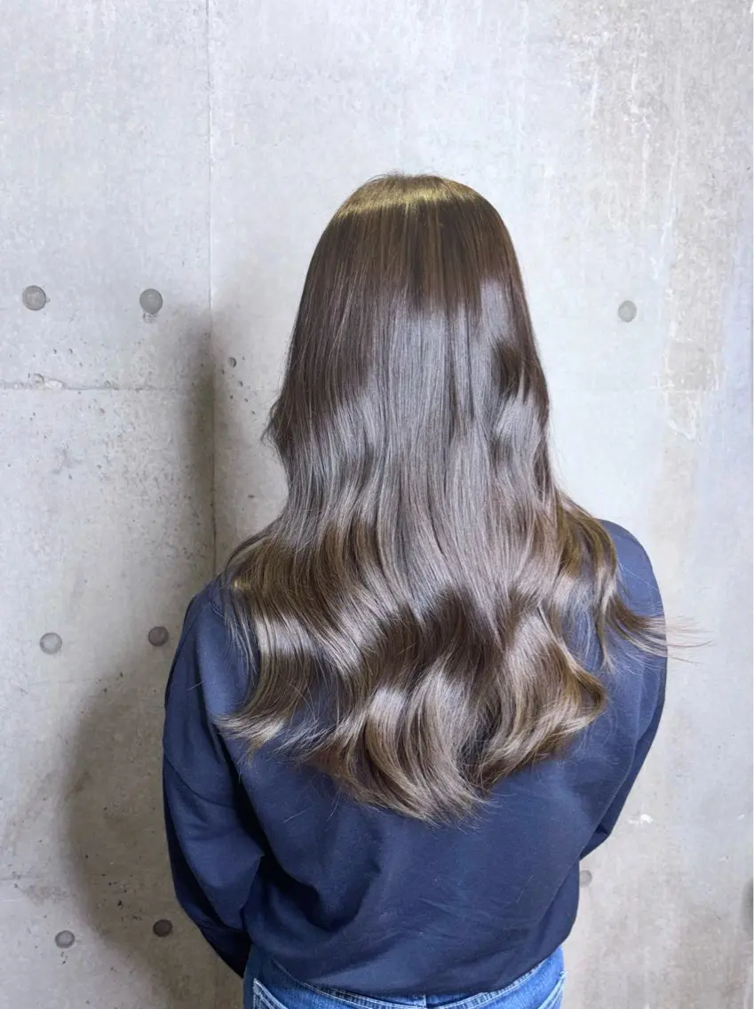 ロング カラー 透明感カラー オリーブカラー 髪質改善 トリートメント ヘアカラー 野﨑 美那のヘアスタイル