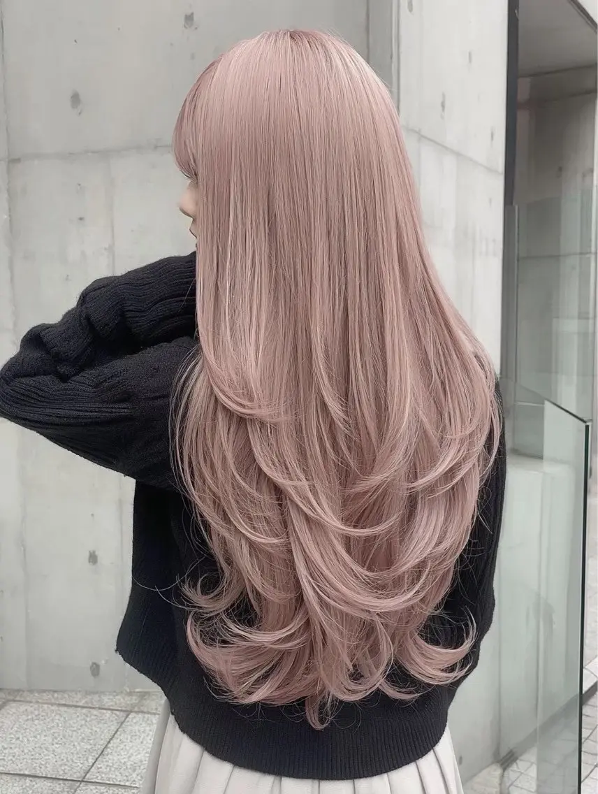 ロング ヘアカラー 渋谷ハイトーン ななかのヘアスタイル