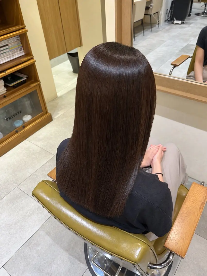 ミディアム トリートメント トリートメント マロンブラウン /透明感カラー中島峻のヘアスタイル