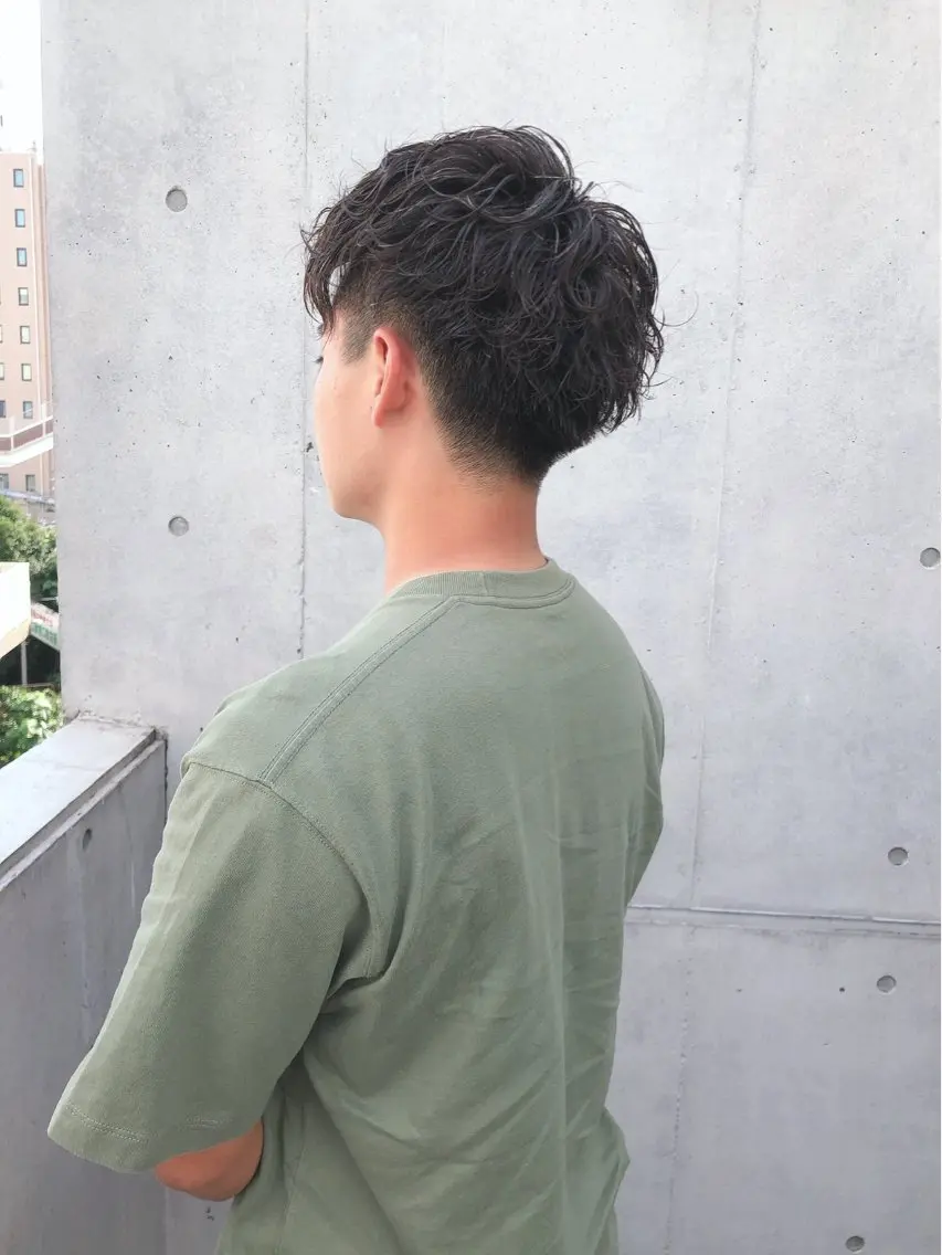 ショート パーマ メンズ マッシュ メンズパーマ 刈り上げ kei_____ SALOWINのヘアスタイル