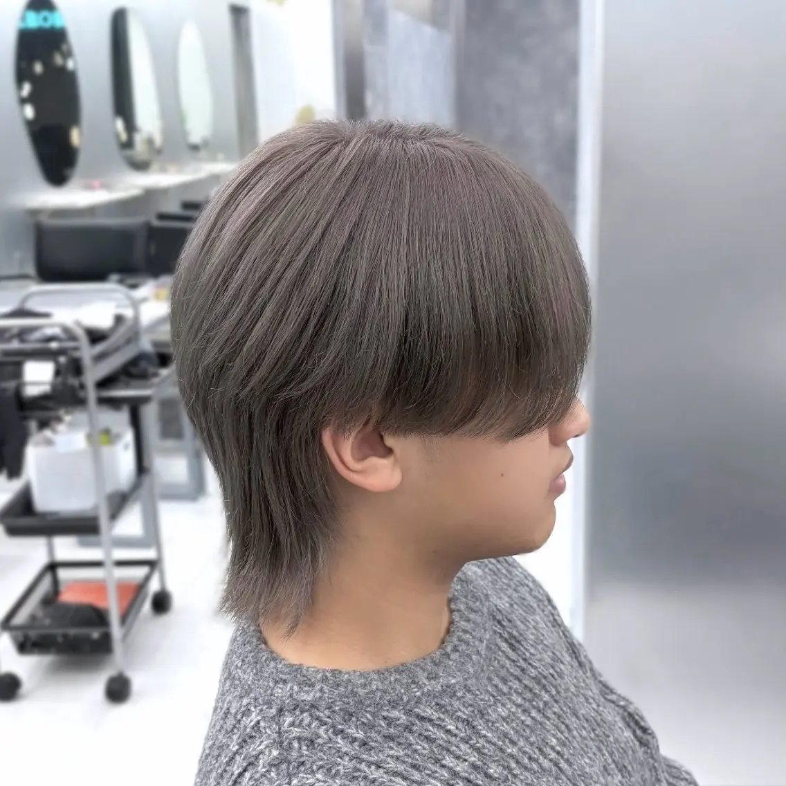 ミディアム カラー ヘアカラー トリートメント ʜᴀʀᴜᴋᴀ♱メンズ ウルフ/ブリーチのヘアスタイル