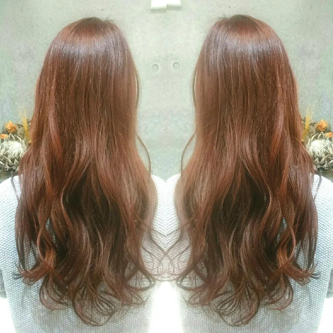 ロング カラー ブラウンカラー レッドカラー レッドブラウン ロング ヘアカラー エクステ 🦋美髪/エクステ 🦋アベイクミのヘアスタイル