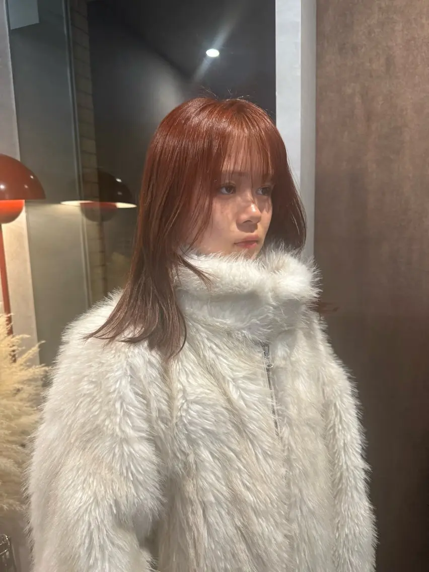 セミロング ヘアカラー qpulaあいみ 透明感カラーのヘアスタイル