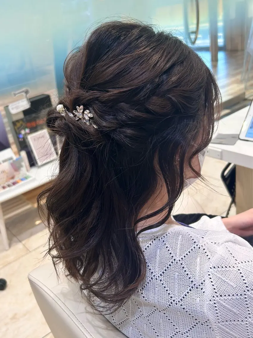 ヘアアレンジ ヘアセット 透明感カラー/ヘアア レンジ/はるか🤍のヘアスタイル