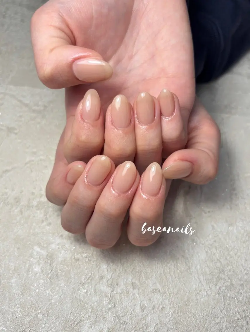 ネイル ワンカラーネイル ハンドネイル 枚方 Basea nails Minaのネイルデザイン