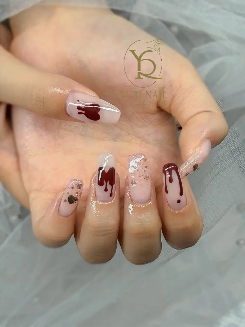 ネイル オーロラネイル ブルー チークネイル フットネイル フレンチネイル ハンドネイル フットネイル ハンドケア YURI Nail Funabashiのネイルデザイン