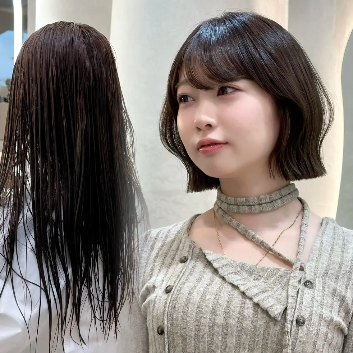 ショート ヘアカラー トリートメント 縮毛矯正/韓国ヘア /レイヤー🎀ミズキのヘアスタイル