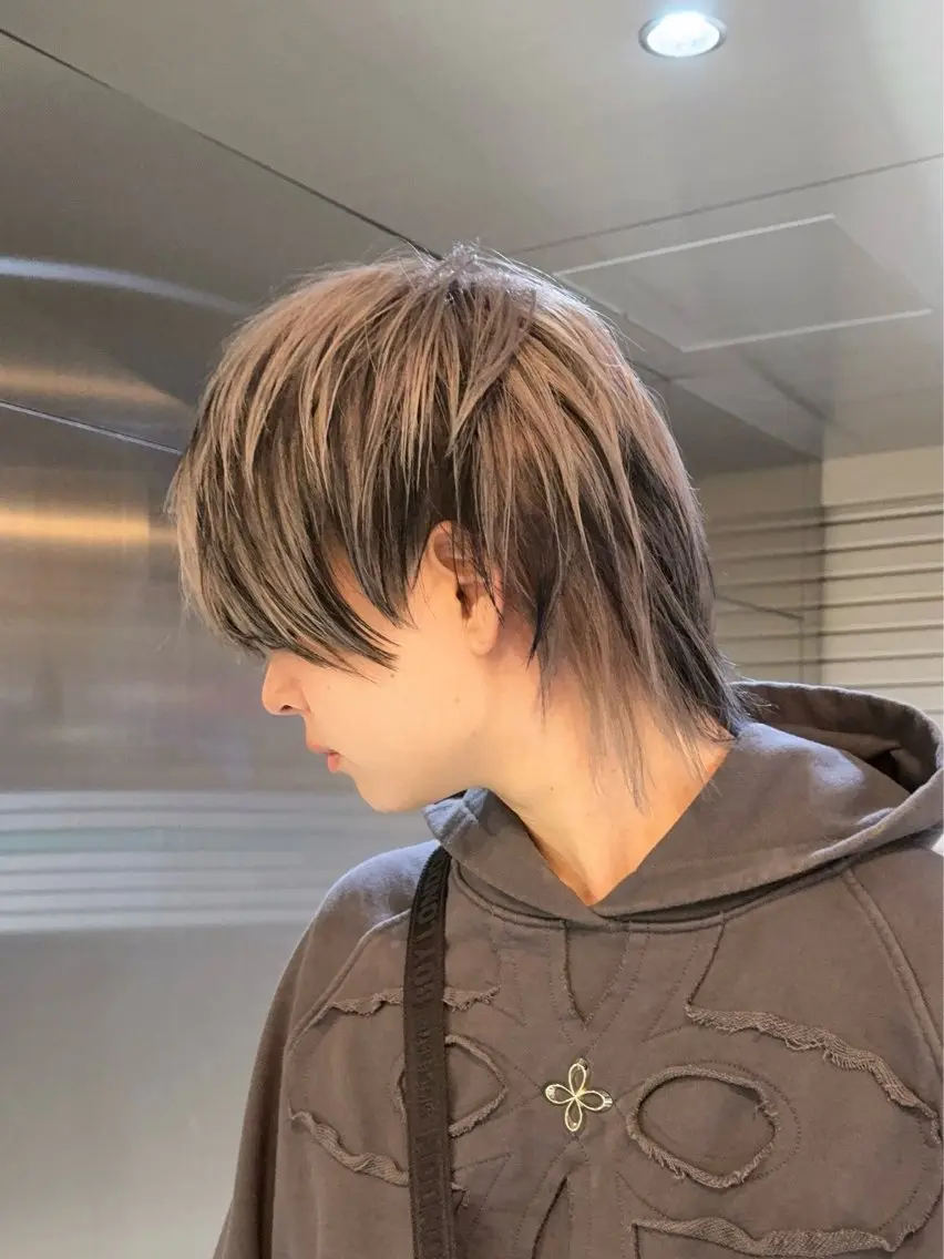 ショート メンズ エクステ×ブリーチ× 推しカラー🌟Kのヘアスタイル