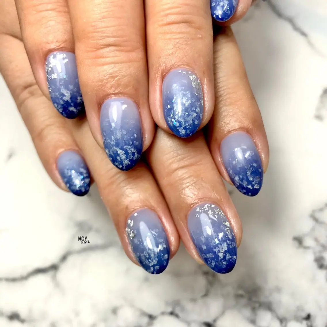 ネイル ジェルネイル グラデーション パラジェル 冬ネイル ハンドネイル NAIL NOWのネイルデザイン
