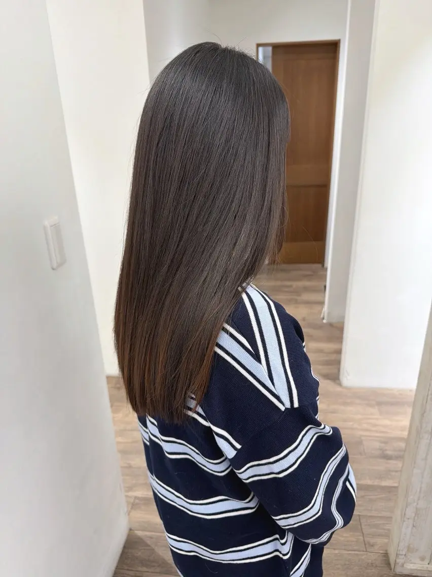 ロング 縮毛矯正 ハイライト⭐️上野 高広のヘアスタイル