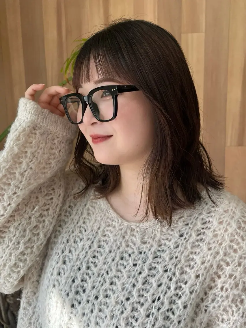 ミディアム カラー ブラウンカラー カット ヘアカラー トリートメント 駒場 まといのヘアスタイル