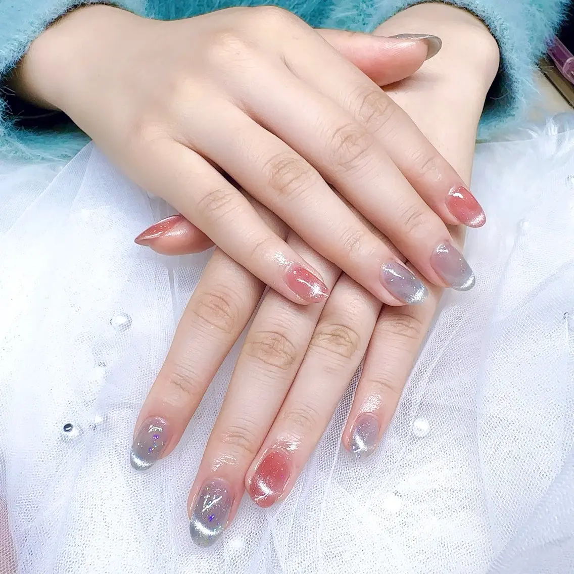 ネイル フレンチネイル マグネットネイル LOA.NAIL 本八幡店💞Kyouのネイルデザイン