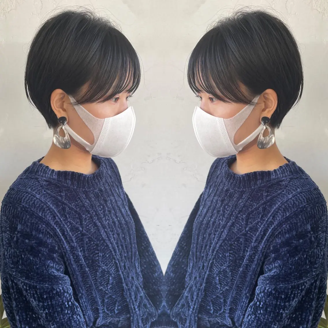 ショート ショートボブ ハンサムショート 丸みショート ボブ くびれヘア カット ヘアカラー 京都大人女性ショート 徒歩1分/秋山のヘアスタイル