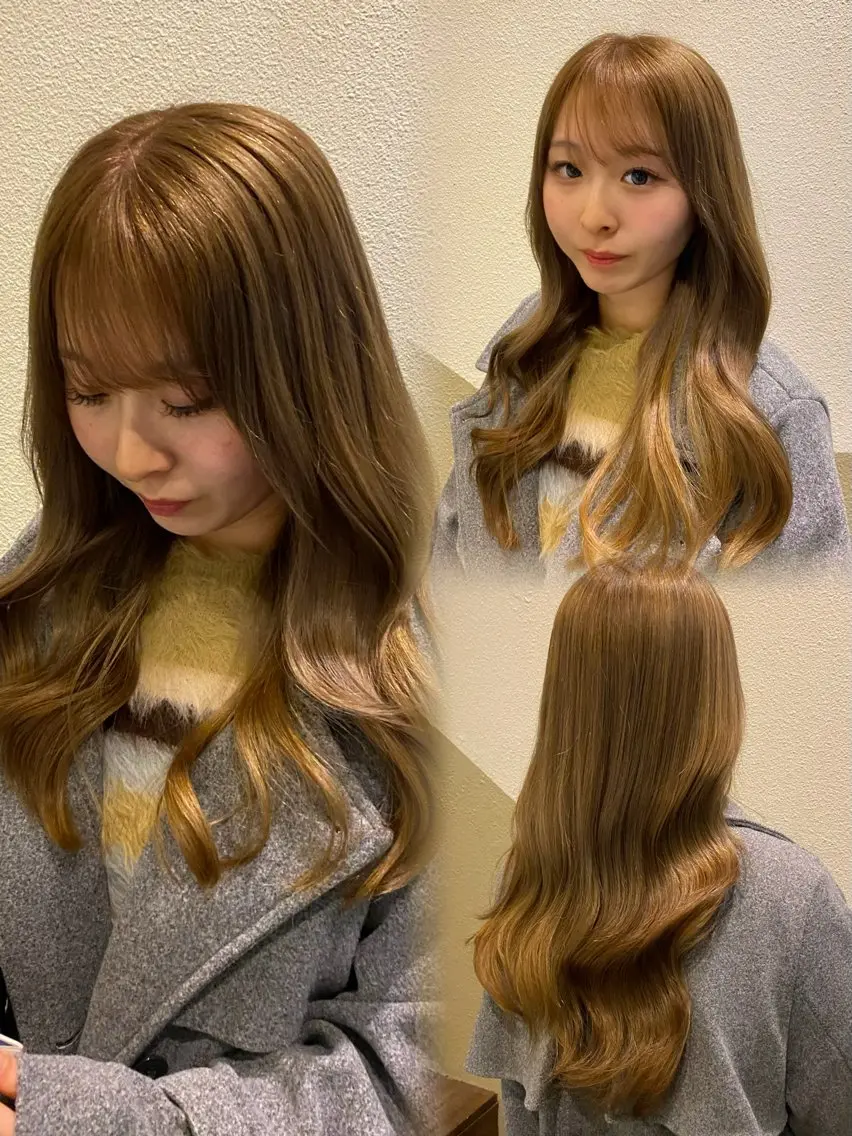 ロング カラー ヘアカラー トリートメント 透明感カラー/ 小顔カット/ミヅキのヘアスタイル