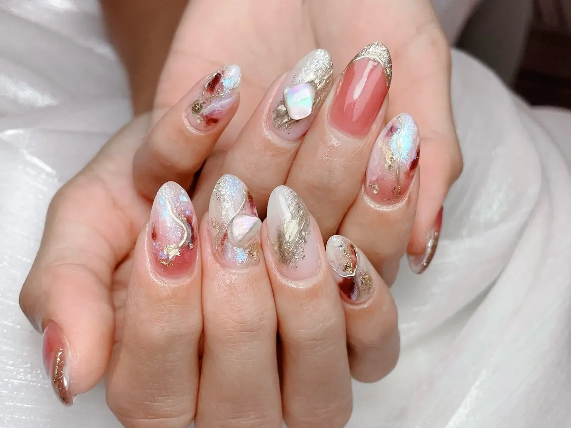 ネイル 長さ出し フットネイル フレンチネイル ジェルネイル ガーリー ハンドネイル NYネイルサロン 千葉中央店のネイルデザイン