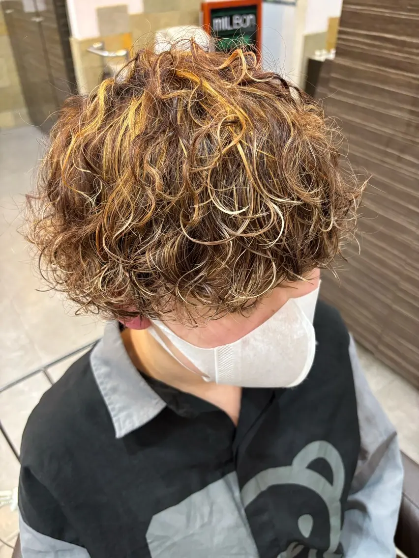 ショート カラー パーマ ハイライトカラー ハイライト TELAHAIR/ Ryutoのヘアスタイル