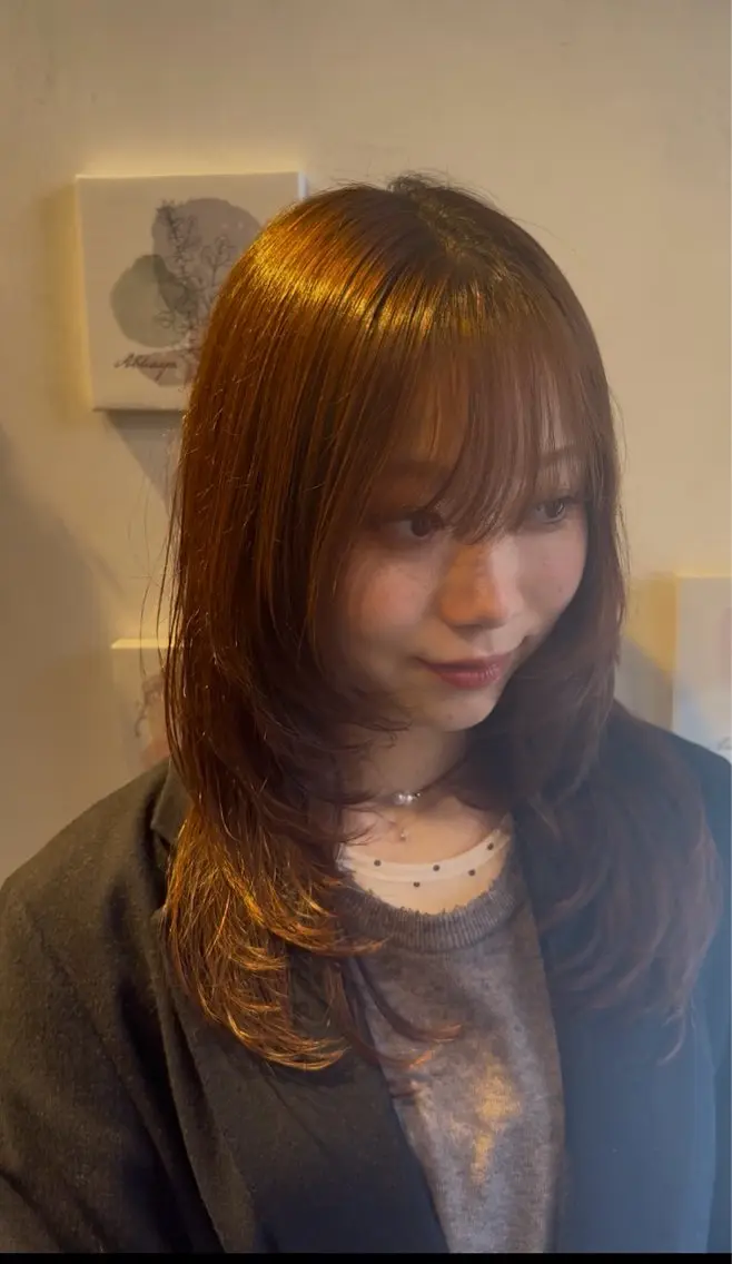 セミロング カット 透明感カラー/ レイヤー/SHUNのヘアスタイル