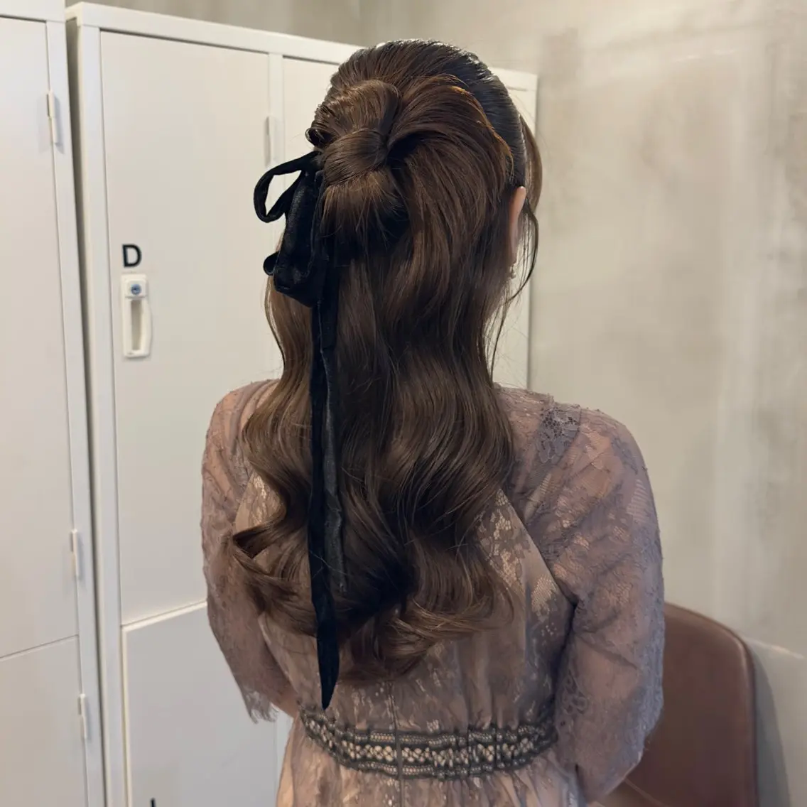 ロング カラー ヘアアレンジ ハーフアップ ヘアセット makoto / 韓国風ヘア🎀🪄︎のヘアスタイル