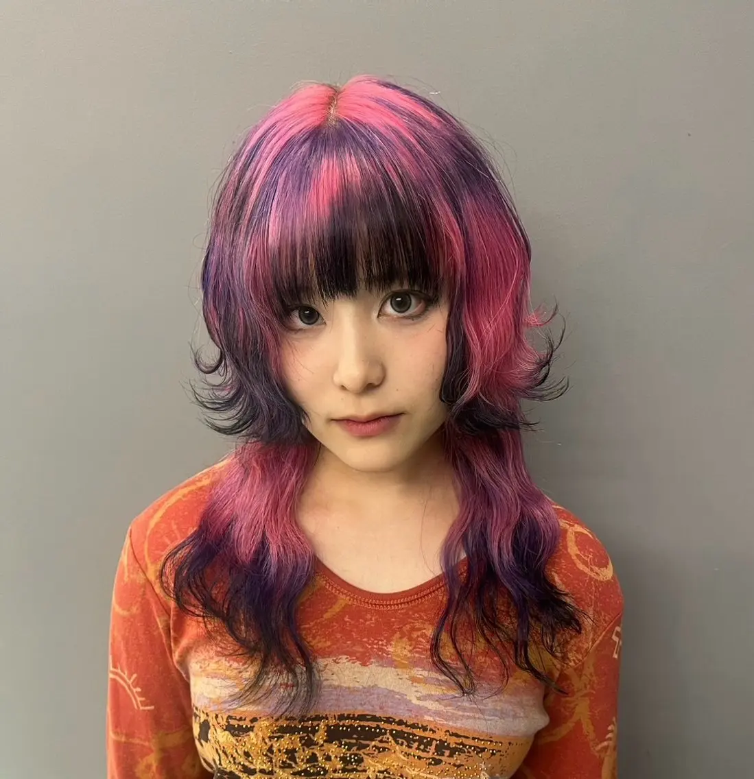 セミロング mihane /ブリーチ/デザインのヘアスタイル