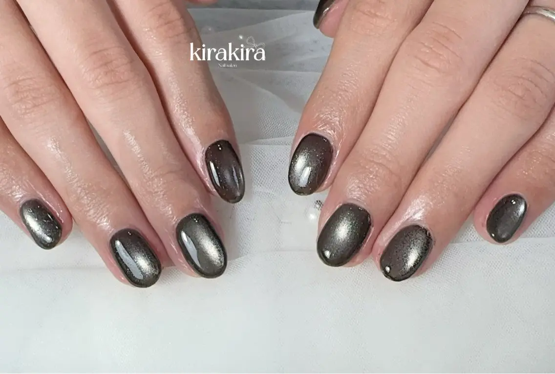 ネイル ドット ジェルネイル マグネットネイル ニュアンスネイル 夏ネイル Kirakira Nail salonのネイルデザイン