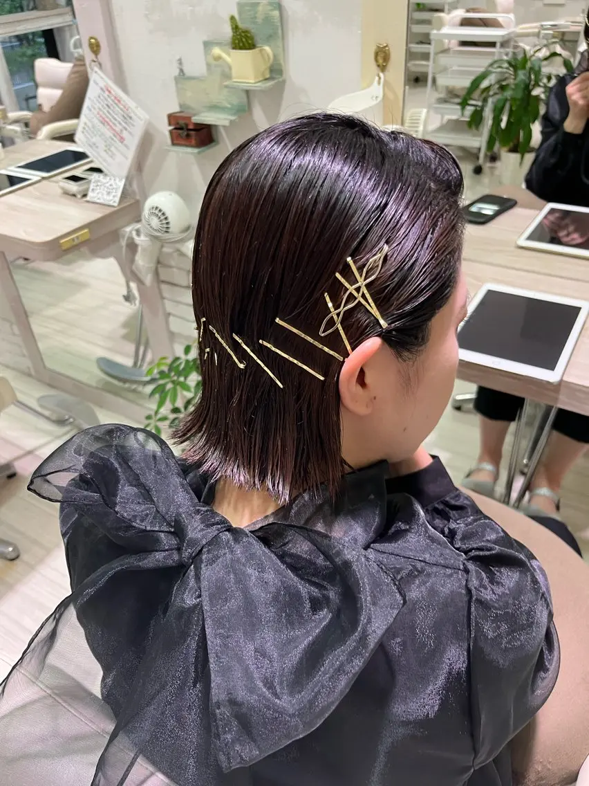ヘアアレンジ 切りっぱなしボブ ボブ 坂口 愛のヘアスタイル