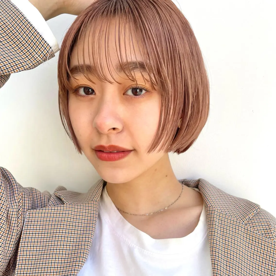 ショート カラー ベージュカラー ピンクカラー ピンクベージュ ショートヘア ✨👑お洒落ショート ❣️村上せいな✨のヘアスタイル