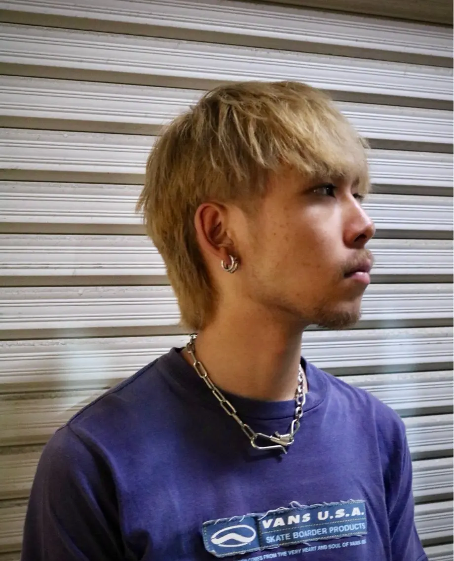 ショート カラー メンズ メンズウルフカット ダブルカラー ウルフカット レイヤー/ブリーチ| 特殊パーマ/赤澤のヘアスタイル
