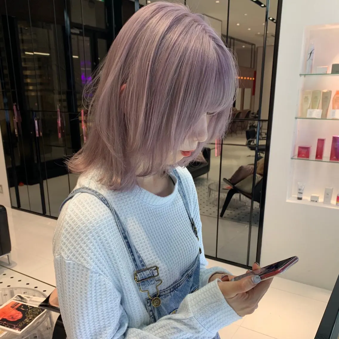 ミディアム カラー ラベンダーカラー ハッシュカット /MANAMIのヘアスタイル